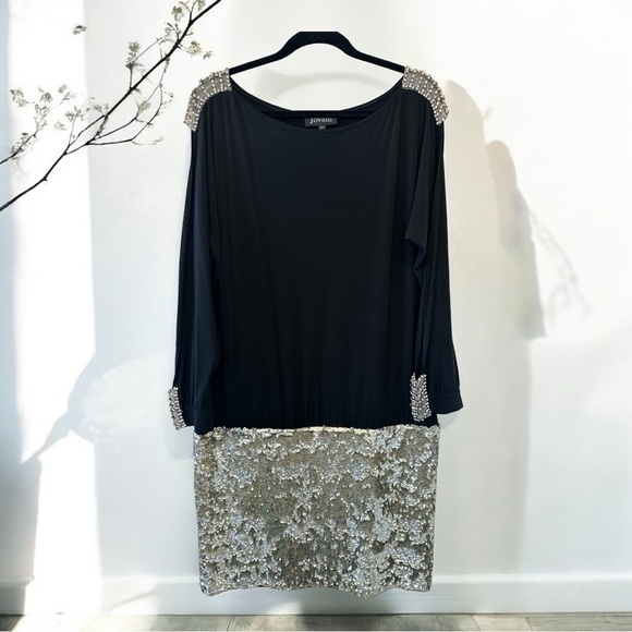 Jovani Black and Silver Dress with Sequin - Picture 2 of 12